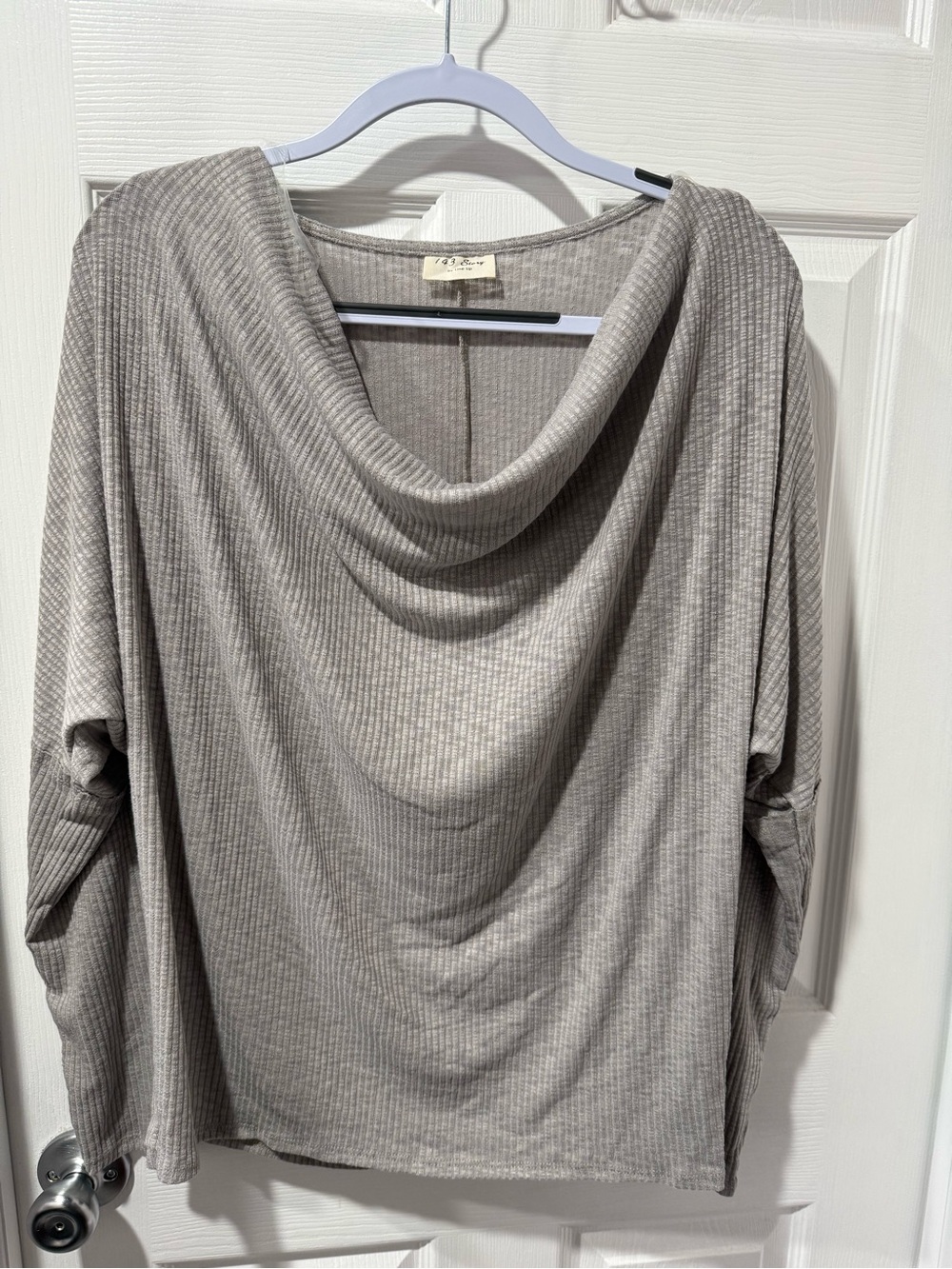 1.4.3. Story by Line Up Ribbed Cowl Neck Sweater - Light Taupe
